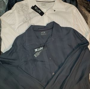 3 men's Apt. 9 button down shirts